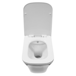 Унитаз подвесной Azario Nove безободковый, P-образной формы, Горизонтальный слив, сиденье дюропласт микролифт c функцией биде 535x360x365 (AZ-9321B)