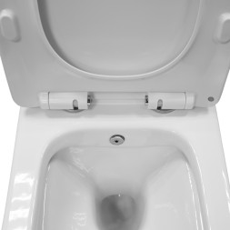 Унитаз подвесной Azario Nove безободковый, P-образной формы, Горизонтальный слив, сиденье дюропласт микролифт c функцией биде 535x360x365 (AZ-9321B)