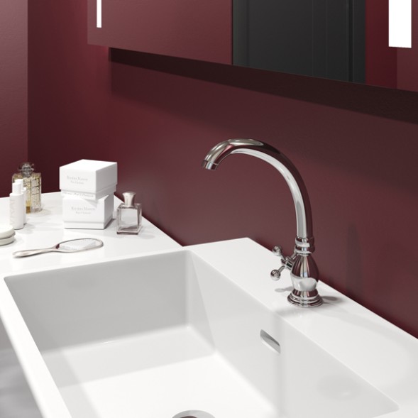 Смеситель для раковины/мойки 1/2 кер. MIXLINE ML07-05 моно п/гайку  (без подводки) - ML07-05 