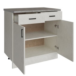 Стол разделочный 80 белый мрамор (2 ящика) - 523302 