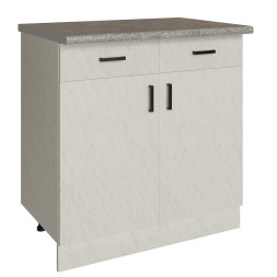 Стол разделочный 80 белый мрамор (2 ящика) - 523302 