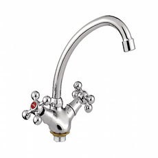 Смеситель для кухни 1/2 кер L4119-2 Ledeme КРЕСТ лит нос на гайке, силумин - L4119-2 