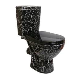 Унитаз-компакт &amp;quot;Соло&amp;quot; черный кракелюр (гориз, нижн, сид. полип., 2-кн.арм.) (Rosa) - 4610119200046 