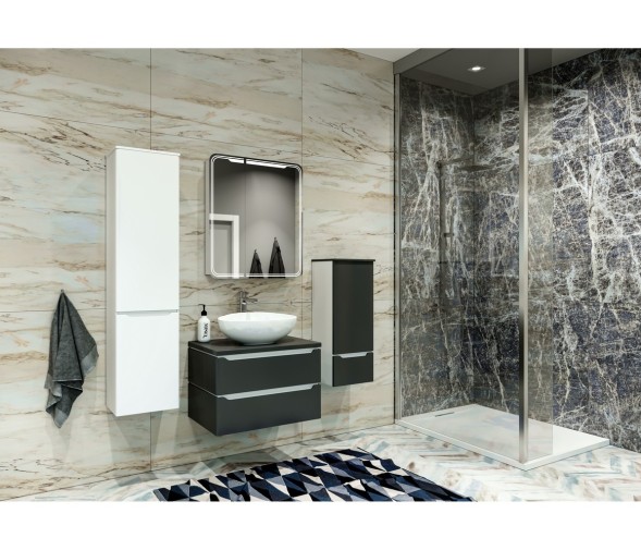 Зеркальный шкаф MIXLINE &amp;quot;ВИКТОРИЯ&amp;quot; 700*800 (ШВ) 2 ств,правый, сенсорный выкл, светодиодная подсветка - MLW.Vik.7-8.R.1.2 