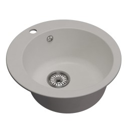 Мойкa ML-GM13 КОМФОРТ круглая, ультра-белая  (341), 495мм (глуб. чаши 200) - 00-00009331 