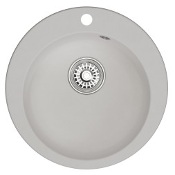 Мойкa ML-GM13 КОМФОРТ круглая, ультра-белая  (341), 495мм (глуб. чаши 200) - 00-00009331 