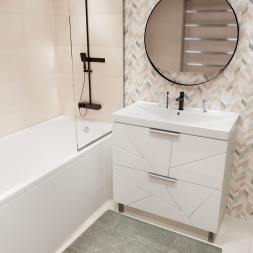 Тумба д/ванной "Гранд-80" под раковину Fest-80 (Sanita Lux) (ПВХ) - 553028