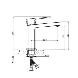 Смеситель для раковины 35к HB10615-7 HAIBA с/отв п/гайку ЧЕРНЫЙ^ - HB10615-7 