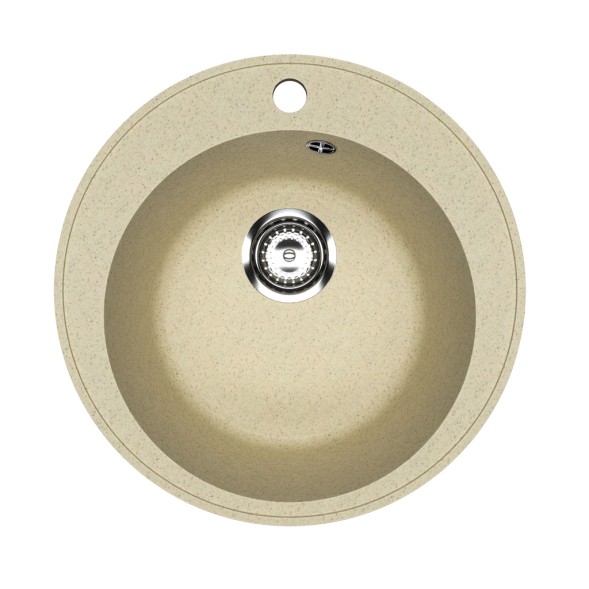 Мойкa ML-GMU01 УЛЬТРА круглая, бежевый камень, 475 мм (глуб. чаши 170) - 00-001403 