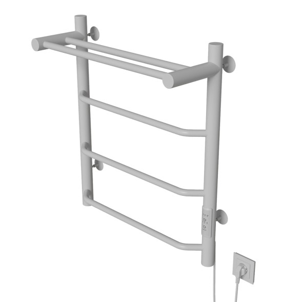 Полотенцесушитель MIXLINE MIRA  60х50 (таймер, 251Вт, 3 перекладины + ПОЛКА) электрический БЕЛЫЙ - ML-557157 