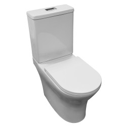 Унитаз напольный Azario Tesoro безободковый система смыва Tornado, сиденье микролифт 650х350х400 (AZ-8501)