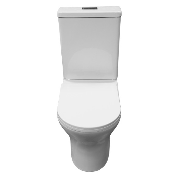 Унитаз напольный Azario Tesoro безободковый система смыва Tornado, сиденье микролифт 650х350х400 (AZ-8501)