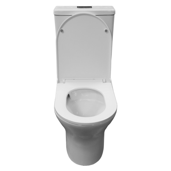 Унитаз напольный Azario Tesoro безободковый система смыва Tornado, сиденье микролифт 650х350х400 (AZ-8501)