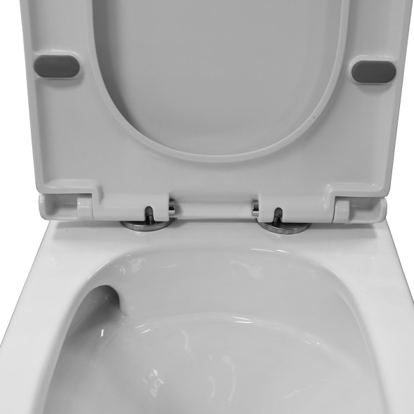 Унитаз напольный Azario Tesoro безободковый система смыва Tornado, сиденье микролифт 650х350х400 (AZ-8501)