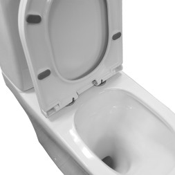 Унитаз напольный Azario Tesoro безободковый система смыва Tornado, сиденье микролифт 650х350х400 (AZ-8501)