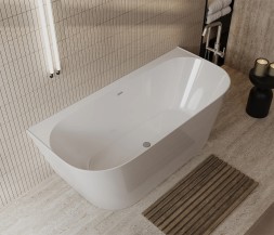 Ванна акриловая Loranto 1700х750х610 пристенная, в комплекте с сифоном и опорными ножками (CS-12-170)
