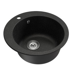 Мойкa ML-GM13 КОМФОРТ круглая, черная (308), 495мм (глуб. чаши 200) - 00-00009326
