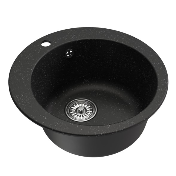 Мойкa ML-GM13 КОМФОРТ круглая, черная (308), 495мм (глуб. чаши 200) - 00-00009326 