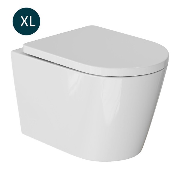 Унитаз подвесной безободковый WAVE KORAL Tornado1.0, сид. дюропласт,м/л,быстр,БЕЛЫЙ глянец (XL) - 551736 