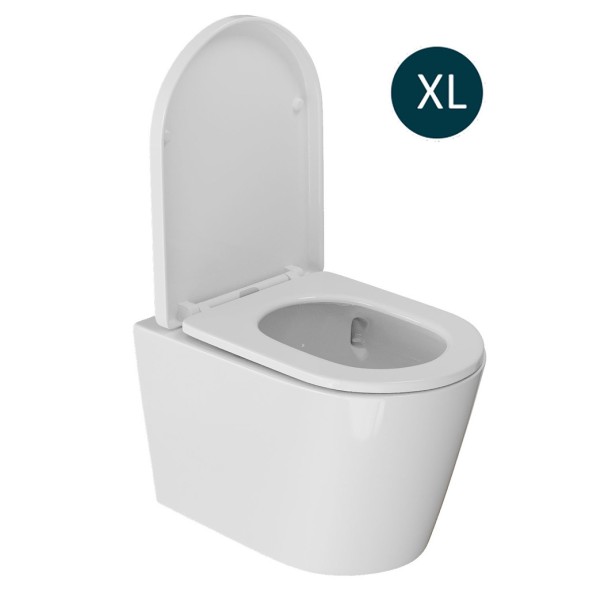 Унитаз подвесной безободковый WAVE KORAL Tornado1.0, сид. дюропласт,м/л,быстр,БЕЛЫЙ глянец (XL) - 551736 