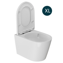 Унитаз подвесной безободковый WAVE KORAL Tornado1.0, сид. дюропласт,м/л,быстр,БЕЛЫЙ глянец (XL) - 551736