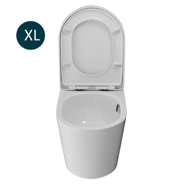 Унитаз подвесной безободковый WAVE KORAL Tornado1.0, сид. дюропласт,м/л,быстр,БЕЛЫЙ глянец (XL) - 551736 