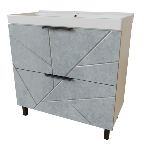 Тумба д/ванной &amp;quot;Гранд-80&amp;quot; Бетон под ум.Fest-80 (Sanita Lux) (ПВХ) - 553029 