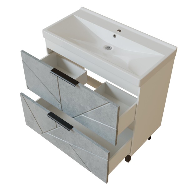 Тумба д/ванной &amp;quot;Гранд-80&amp;quot; Бетон под ум.Fest-80 (Sanita Lux) (ПВХ) - 553029 
