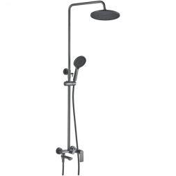 Душевая система 35к HB24505-3 HAIBA лейка "Тропический душ" оружейная сталь - HB24505-3