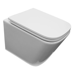 Унитаз подвесной Azario Armonia с системой смыва Tornado, безободковый с сиденьем микролифт 490*340*360 (AZ-2403)