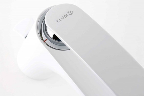 Смеситель для раковины KLUDI BALANCE  DN 10 однорычажный, с донным клапаном, белый/хром (520239175)