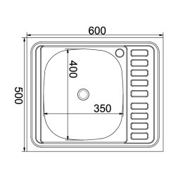 Мойка 60х50 (0,4) лев вып 1 1/2 MIXLINE 16см - 538190