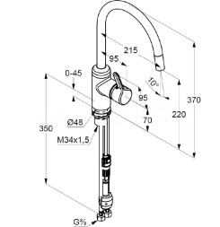 Смеситель для кухни KLUDI BINGO STAR с выдвижным изливом, черный матовый (428513978)