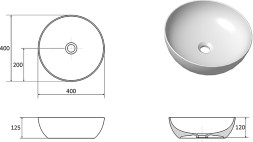 Раковина-чаша Ravak Uni Slim 40 Белая (XJX01140003)