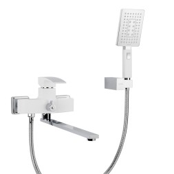 Смеситель для ванны и раковины 35к G2207-7 GAPPO див корп L-нос, БЕЛЫЙ-ХРОМ - G2207-7