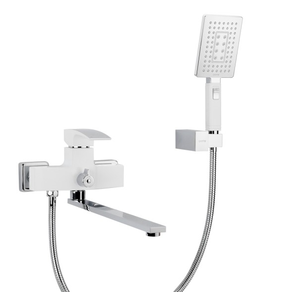 Смеситель для ванны и раковины 35к G2207-7 GAPPO див корп L-нос, БЕЛЫЙ-ХРОМ - G2207-7 