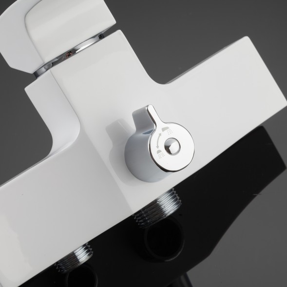 Смеситель для ванны и раковины 35к G2207-7 GAPPO див корп L-нос, БЕЛЫЙ-ХРОМ - G2207-7 