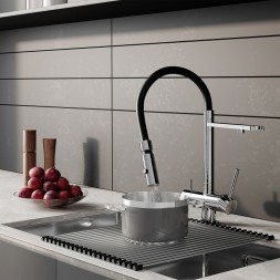 Смеситель для кухни 35к IDDIS ACESBFFi05 "Ace" высокий, 3 в1, вых. д/пит. фильтра, душ ХРОМ - ACESBFFi05