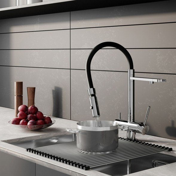 Смеситель для кухни 35к IDDIS ACESBFFi05 &amp;quot;Ace&amp;quot; высокий, 3 в1, вых. д/пит. фильтра, душ  ХРОМ - ACESBFFi05 