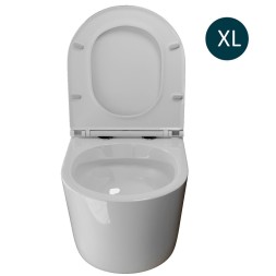 Унитаз подвесной безободковый WAVE LARA сид. дюропласт, м/л, быстр, БЕЛЫЙ глянец (XL) - 551738