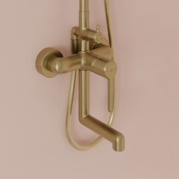 Душевая система 35к IDDIS AIGMG3Fi06 "Aiger" лейка "Тропический душ", ЗОЛОТО матовый - AIGMG3Fi06