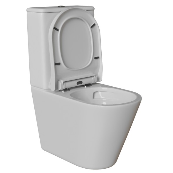 Унитаз-компакт безободковый WAVE ALEO Tornado1.0, гор,ниж,2-кн.арм,сид.полипр,м/л,быстр,БЕЛЫЙ глянец - 554620 