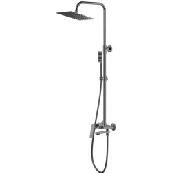 Душевая система 35к HB24533-3 HAIBA лейка "Тропический душ" оружейная сталь - HB24533-3