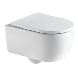 Унитаз подвесной Azario NEMI 530*360*360 безободковый, система слива "Торнадо", с быстросъемным сиденьем микролифт (AZ-1293WH)