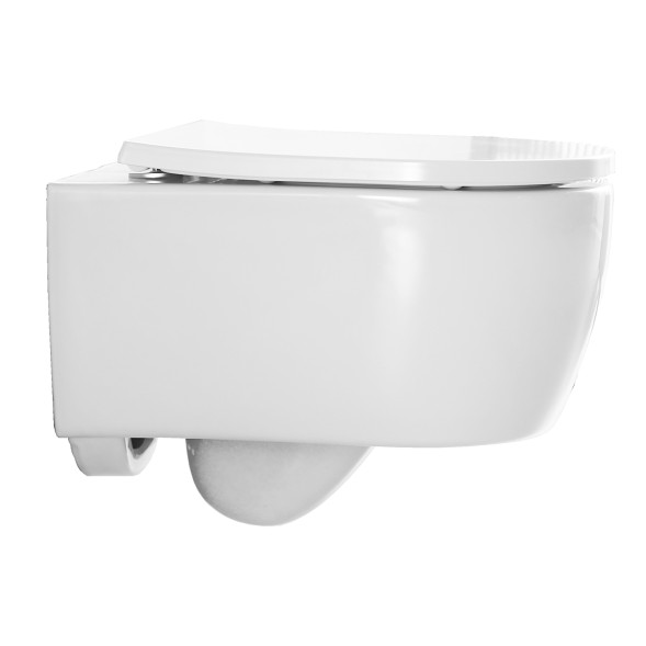 Унитаз подвесной Azario NEMI 530*360*360 безободковый, система слива &amp;quot;Торнадо&amp;quot;, с быстросъемным сиденьем микролифт (AZ-1293WH)