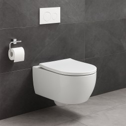 Унитаз подвесной Azario NEMI 530*360*360 безободковый, система слива "Торнадо", с быстросъемным сиденьем микролифт (AZ-1293WH)