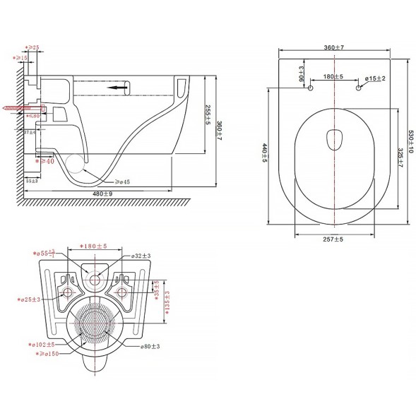 Унитаз подвесной Azario NEMI 530*360*360 безободковый, система слива &amp;quot;Торнадо&amp;quot;, с быстросъемным сиденьем микролифт (AZ-1293WH)