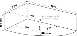 Ванна акриловая Azario Микона170х110 правая