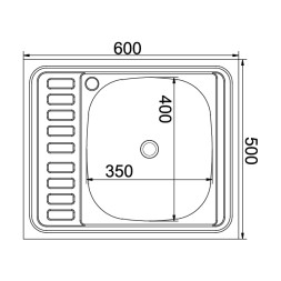 Мойка 60х50 (0,4) прав вып 1 1/2 MIXLINE 16см - 538191