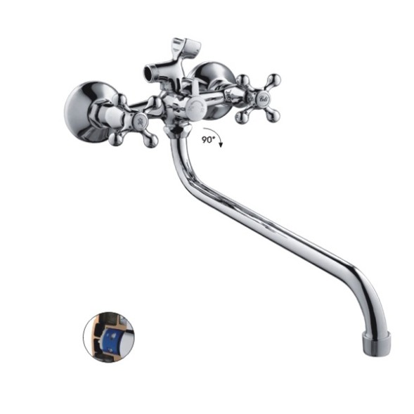 Смеситель для ванны и раковины 1/2 кер HB2208-2 HAIBA картридж перекл - HB2208-2 